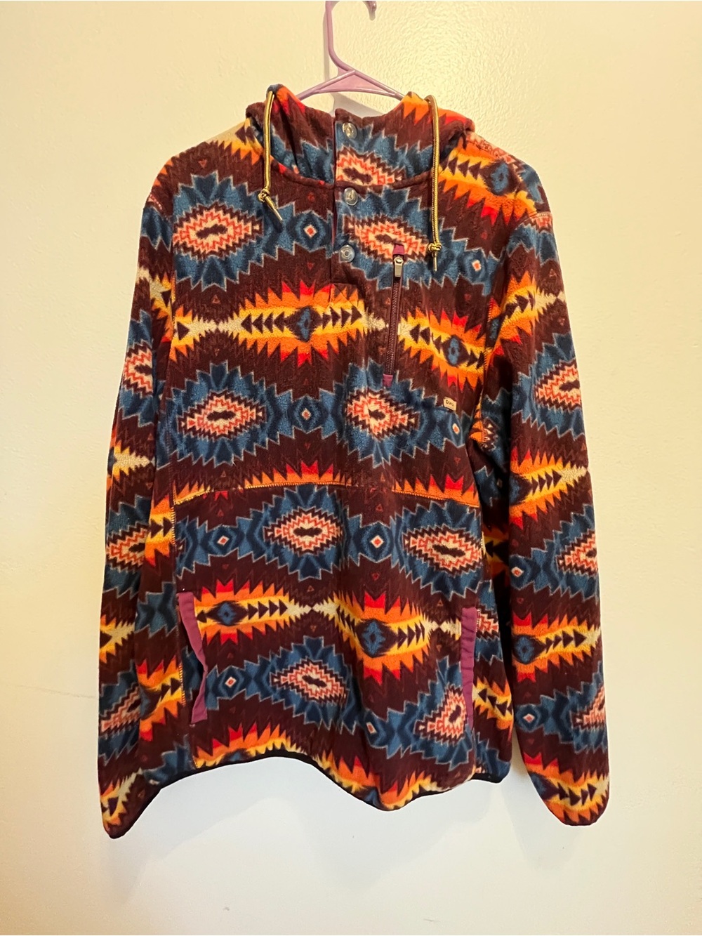 Aztec-Pattern Pullover Hoodie Dravus men’s Large